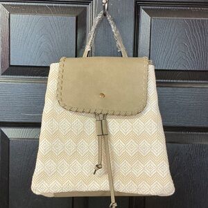 Beige and Cream Women's Backpack